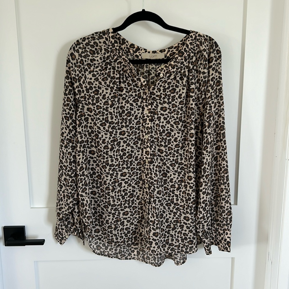 Loft animal print blouse
